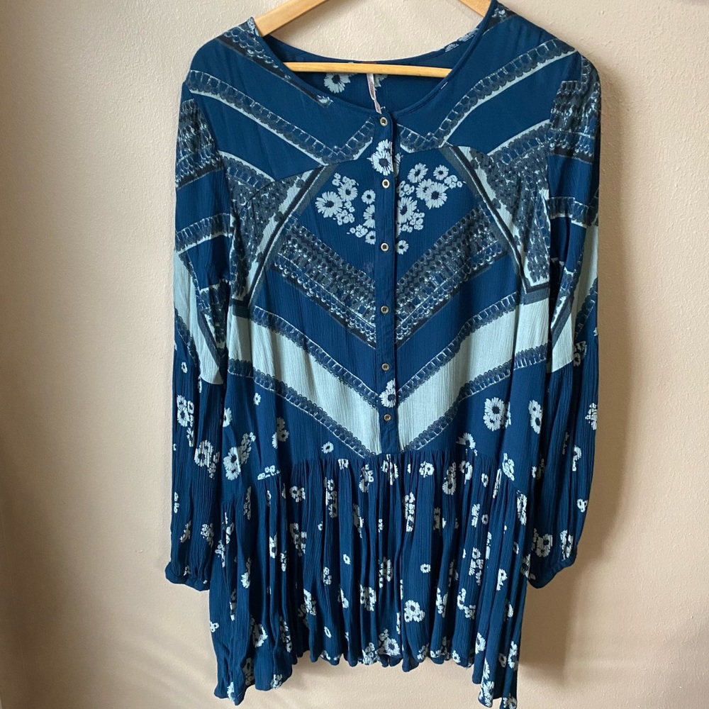 Blue free people dress/ tunic